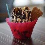 Eisbecher mit bananeneis